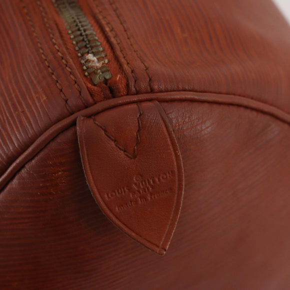 LOUIS VUITTON Epi Keepall 45 Boston Bag Brown M42978 LV Auth bs34491