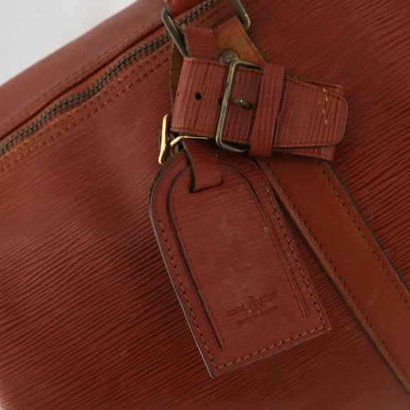 LOUIS VUITTON Epi Keepall 45 Boston Bag Brown M42978 LV Auth bs34491