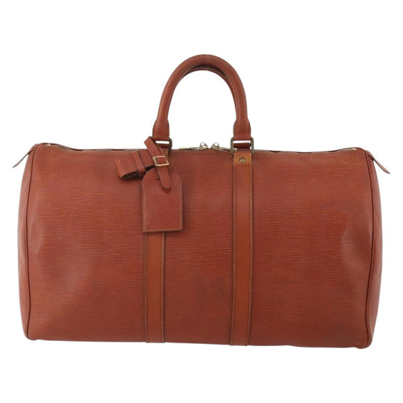 LOUIS VUITTON Epi Keepall 45 Boston Bag Brown M42978 LV Auth bs34491