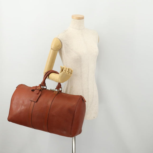 LOUIS VUITTON Epi Keepall 45 Boston Bag Brown M42978 LV Auth bs34491