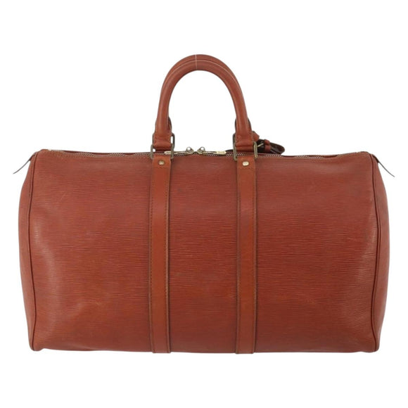 LOUIS VUITTON Epi Keepall 45 Boston Bag Brown M42978 LV Auth bs34491