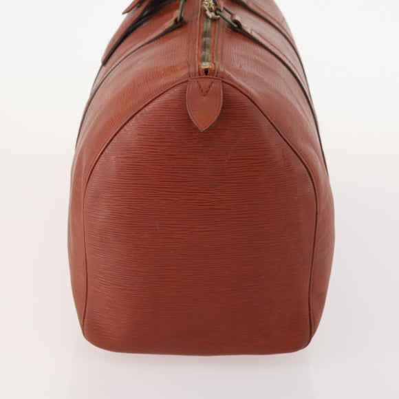 LOUIS VUITTON Epi Keepall 45 Boston Bag Brown M42978 LV Auth bs34491