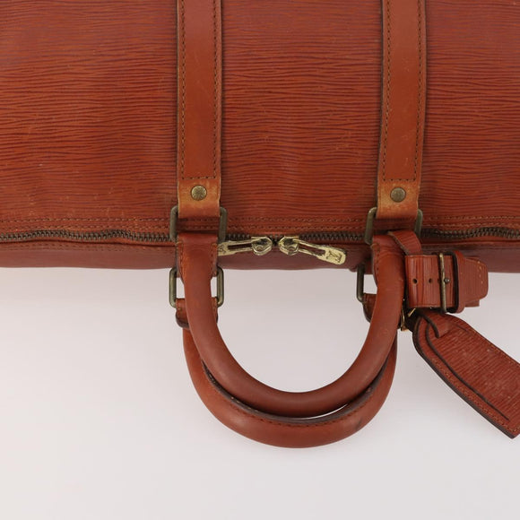 LOUIS VUITTON Epi Keepall 45 Boston Bag Brown M42978 LV Auth bs34491