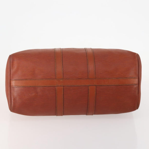LOUIS VUITTON Epi Keepall 45 Boston Bag Brown M42978 LV Auth bs34491