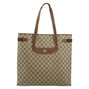 GUCCI GG Supreme Web Sherry Line Tote Bag PVC Beige Gold 39 02 091 Auth bs34492-2