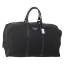 PRADA Boston Bag Nylon Black Silver Auth bs34493-1