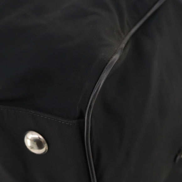 PRADA Boston Bag Nylon Black Silver Auth bs34493