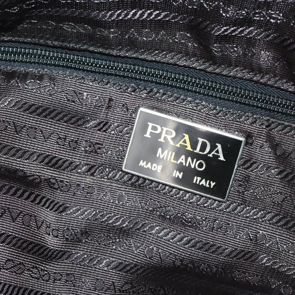 PRADA Boston Bag Nylon Black Silver Auth bs34493