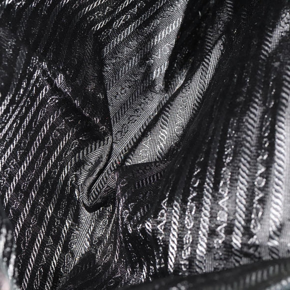 PRADA Boston Bag Nylon Black Silver Auth bs34493