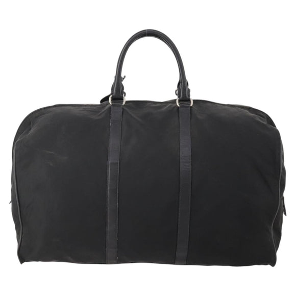 PRADA Boston Bag Nylon Black Silver Auth bs34493