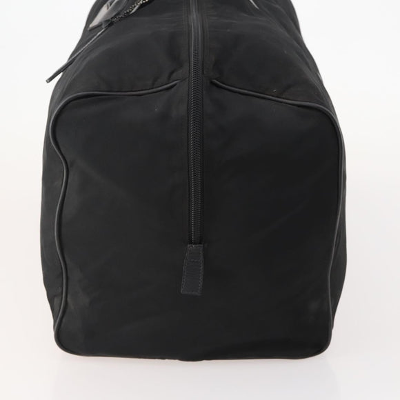 PRADA Boston Bag Nylon Black Silver Auth bs34493