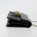 GUCCI Chain Shoulder Bag Leather Black Gold 510304 Auth bs34494-4