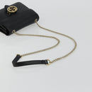 GUCCI Chain Shoulder Bag Leather Black Gold 510304 Auth bs34494-7