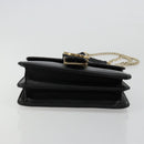 GUCCI Chain Shoulder Bag Leather Black Gold 510304 Auth bs34494-9