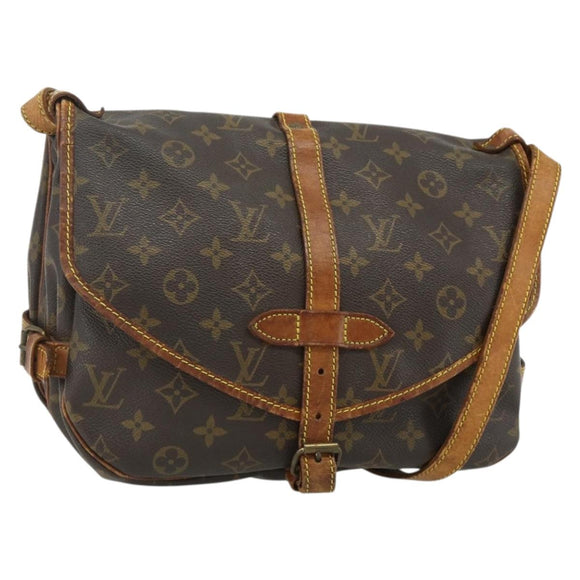 LOUIS VUITTON Monogram Saumur 30 Shoulder Bag M42256 LV Auth bs34502