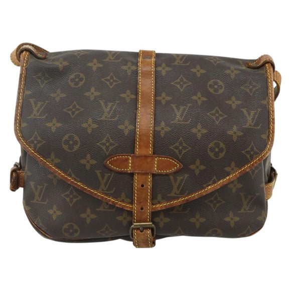LOUIS VUITTON Monogram Saumur 30 Shoulder Bag M42256 LV Auth bs34502