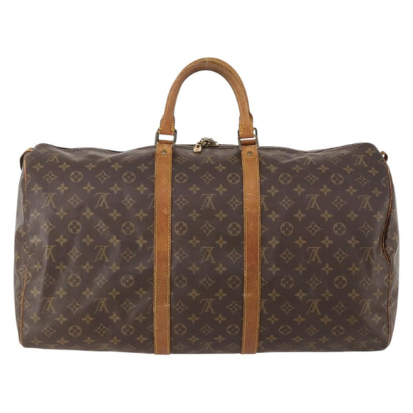LOUIS VUITTON Monogram Keepall 55 Boston Bag M41424 LV Auth bs34503