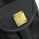 MCM Vicetos Logogram Backpack PVC Black Gold Auth bs34507-15