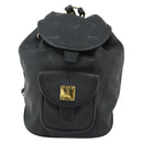 MCM Vicetos Logogram Backpack PVC Black Gold Auth bs34507-2