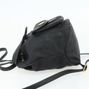 MCM Vicetos Logogram Backpack PVC Black Gold Auth bs34507-4