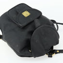 MCM Vicetos Logogram Backpack PVC Black Gold Auth bs34507-6