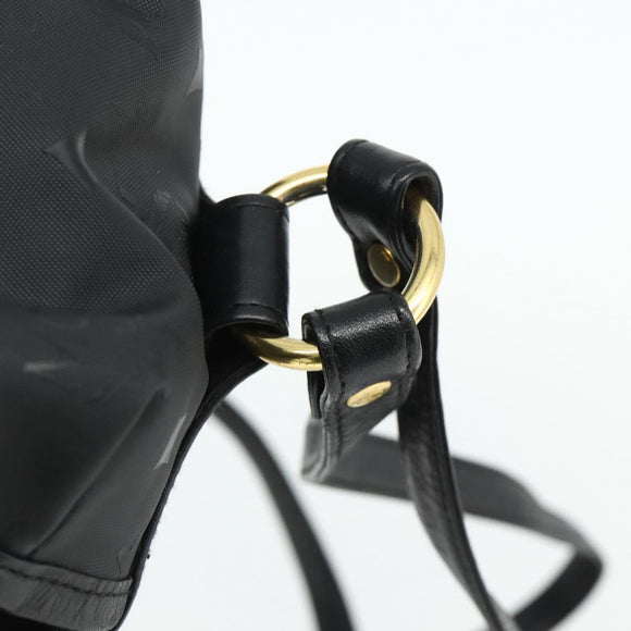 MCM Vicetos Logogram Backpack PVC Black Gold Auth bs34507