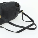 MCM Vicetos Logogram Backpack PVC Black Gold Auth bs34507-8