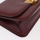 BOTTEGA VENETA Shoulder Bag Leather Bordeaux Gold Auth bs34508A-9