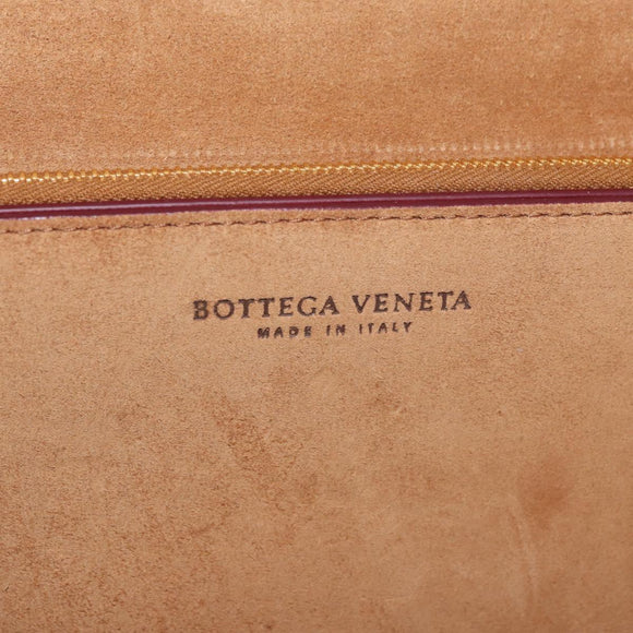 BOTTEGA VENETA Shoulder Bag Leather Bordeaux Gold Auth bs34508A