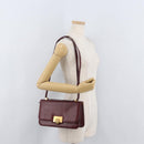 BOTTEGA VENETA Shoulder Bag Leather Bordeaux Gold Auth bs34508A-23