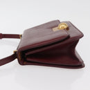BOTTEGA VENETA Shoulder Bag Leather Bordeaux Gold Auth bs34508A-4