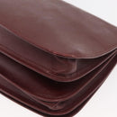 CARTIER Must Line Shoulder Bag Leather Bordeaux Gold Auth bs34510-13