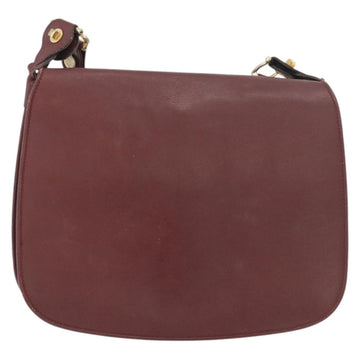 CARTIER Must Line Shoulder Bag Leather Bordeaux Gold Auth bs34510 - 0