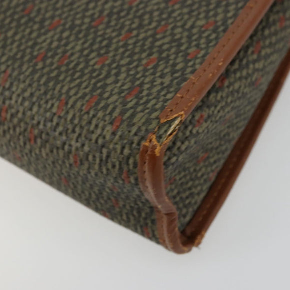 SAINT LAURENT Hand Bag Coated Canvas 2way Khaki Gold Auth bs34511