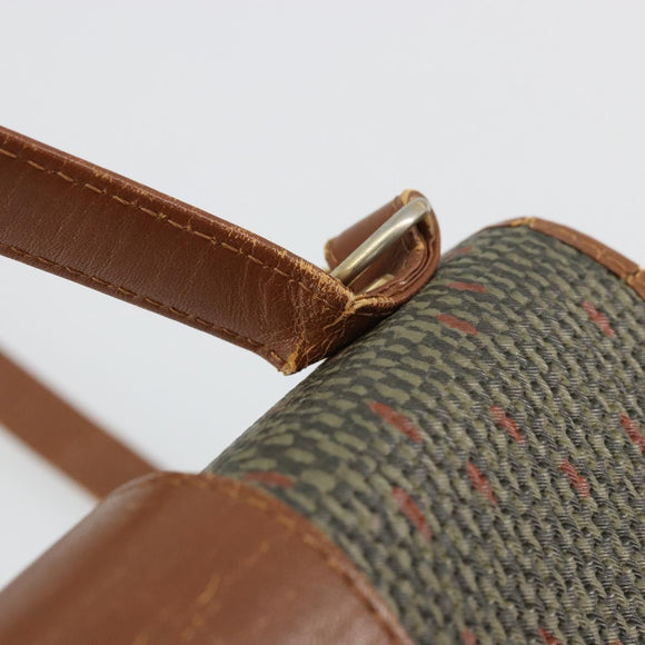 SAINT LAURENT Hand Bag Coated Canvas 2way Khaki Gold Auth bs34511