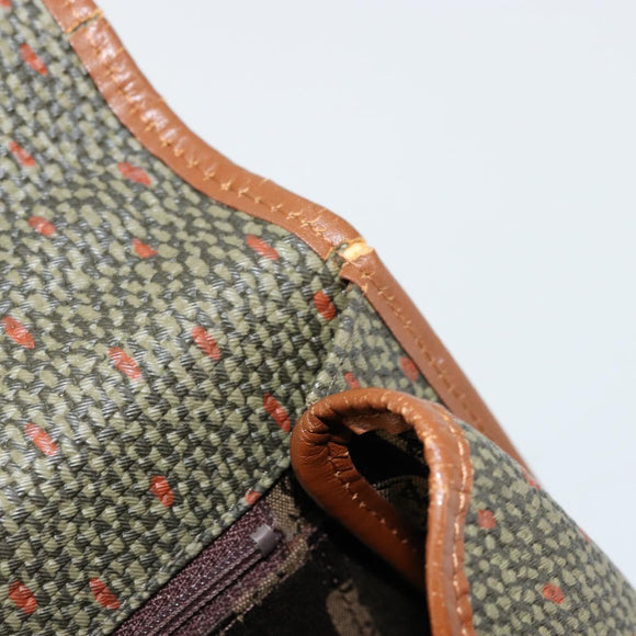 SAINT LAURENT Hand Bag Coated Canvas 2way Khaki Gold Auth bs34511