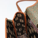 SAINT LAURENT Hand Bag Coated Canvas 2way Khaki Gold Auth bs34511-23
