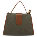 SAINT LAURENT Hand Bag Coated Canvas 2way Khaki Gold Auth bs34511-2