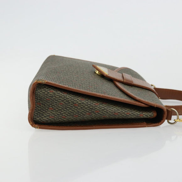 SAINT LAURENT Hand Bag Coated Canvas 2way Khaki Gold Auth bs34511