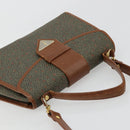SAINT LAURENT Hand Bag Coated Canvas 2way Khaki Gold Auth bs34511-6