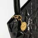 CHANEL Matelasse Reprint Tote Bag Patent leather Black Gold CC Auth bs34512A-10