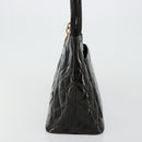 CHANEL Matelasse Reprint Tote Bag Patent leather Black Gold CC Auth bs34512A-3