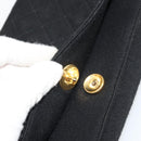 CHANEL Matelasse Chain Shoulder Bag Cotton Black Gold CC Auth bs34514-9