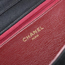 CHANEL Matelasse Chain Shoulder Bag Cotton Black Gold CC Auth bs34514-21