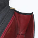 CHANEL Matelasse Chain Shoulder Bag Cotton Black Gold CC Auth bs34514-22