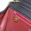 CHANEL Matelasse Chain Shoulder Bag Cotton Black Gold CC Auth bs34514-24