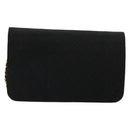 CHANEL Matelasse Chain Shoulder Bag Cotton Black Gold CC Auth bs34514-2