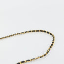 CHANEL Matelasse Chain Shoulder Bag Cotton Black Gold CC Auth bs34514-8