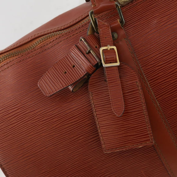 LOUIS VUITTON Epi Keepall 45 Boston Bag Brown M42978 LV Auth bs34522