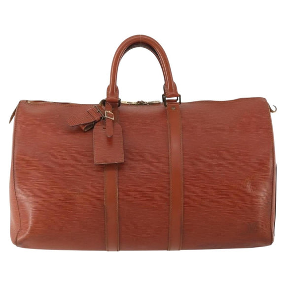 LOUIS VUITTON Epi Keepall 45 Boston Bag Brown M42978 LV Auth bs34522